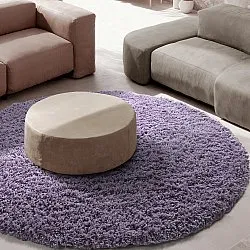 Okrągły dywan - Combarro Solid Cotton Shaggy (jasnofioletowy)