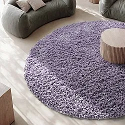 Okrągły dywan - Combarro Solid Cotton Shaggy (jasnofioletowy)