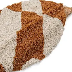Okrągły dywan - Kalymnos Natural Cotton Shaggy (złamana biel/ochra)