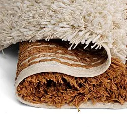 Okrągły dywan - Kalymnos Natural Cotton Shaggy (złamana biel/ochra)