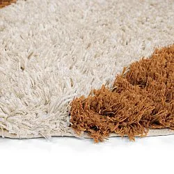 Okrągły dywan - Kalymnos Natural Cotton Shaggy (złamana biel/ochra)