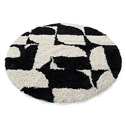 Okrągły dywan - Marvao Natural Cotton Shaggy (złamana biel/czarny)