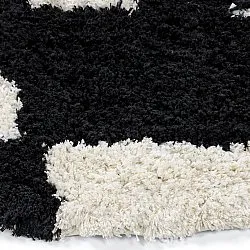 Okrągły dywan - Marvao Natural Cotton Shaggy (złamana biel/czarny)