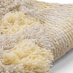 Okrągły dywan - Methoni Check Cotton Shaggy (kremowy/jasnożółty)