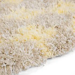 Okrągły dywan - Methoni Check Cotton Shaggy (kremowy/jasnożółty)