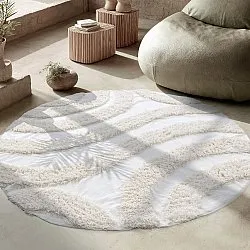 Okrągły dywan - Sivota Natural Cotton Shaggy (białawy)