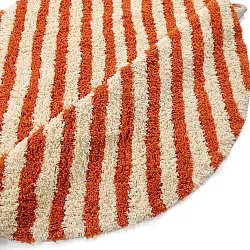 Okrągły dywan - Thira Stripe Cotton Shaggy (jasnożółty/jasnopomarańczowy)