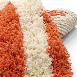 Okrągły dywan - Thira Stripe Cotton Shaggy (jasnożółty/jasnopomarańczowy)