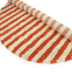 Okrągły dywan - Thira Stripe Cotton Shaggy (jasnożółty/jasnopomarańczowy)