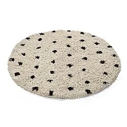 Okrągły dywan - Soria Natural Cotton Shaggy (złamana biel/czarny)