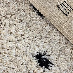 Okrągły dywan - Soria Natural Cotton Shaggy (złamana biel/czarny)