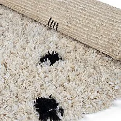 Okrągły dywan - Soria Natural Cotton Shaggy (złamana biel/czarny)