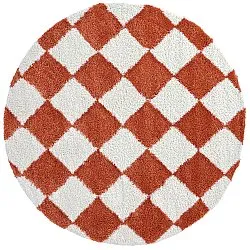Okrągły dywan - Albi (biały/pomarańczowy)