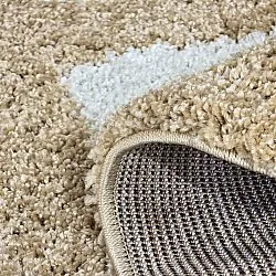 Okrągły dywan - Asilah (beżowy/biały)