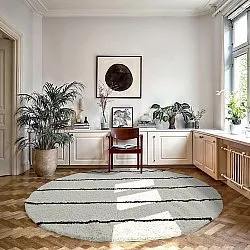 Okrągły dywan - Eze (biały/czarny)