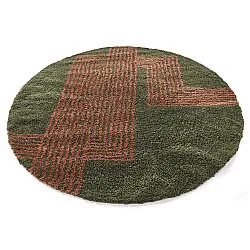 Okrągły dywan - Zagora (zielony/pomarańczowy)