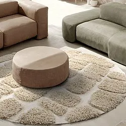 Okrągły dywan - Otranto Natural Cotton Shaggy (białawy)