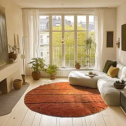 Okrągły dywan - Leora Natural Cotton Shaggy (pomarańczowy/brązowy)