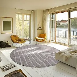 Okrągły dywan - Callista Natural Cotton Shaggy (kolor ciemnoszary)