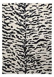 Dywany shaggy - Zebra Tufted Wool Premium (biały/czarny)