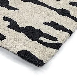 Dywany shaggy - Zebra Tufted Wool Premium (biały/czarny)