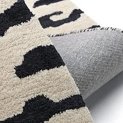 Dywany shaggy - Zebra Tufted Wool Premium (biały/czarny)