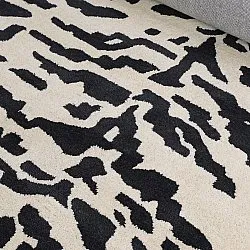 Dywany shaggy - Zebra Tufted Wool Premium (biały/czarny)