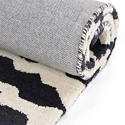Dywany shaggy - Zebra Tufted Wool Premium (biały/czarny)