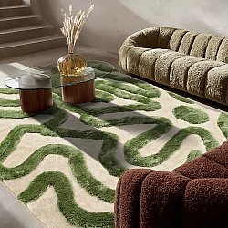 Dywany shaggy - Akaba (krem/zielony)