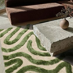 Dywany shaggy - Akaba (krem/zielony)