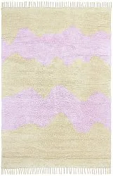 Dywany shaggy - Amira Natural Cotton Shaggy (beżowy/fioletowy)