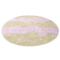 Okrągły dywan - Amira Natural Cotton Shaggy (beżowy/fioletowy)