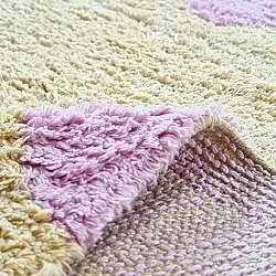 Okrągły dywan - Amira Natural Cotton Shaggy (beżowy/fioletowy)