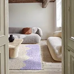 Dywany shaggy - Amira Natural Cotton Shaggy (fioletowy/beżowy)