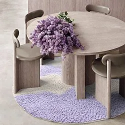 Okrągły dywan - Amira Natural Cotton Shaggy (fioletowy/beżowy)