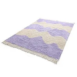 Dywany shaggy - Amira Natural Cotton Shaggy (fioletowy/beżowy)