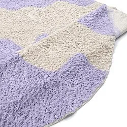 Okrągły dywan - Amira Natural Cotton Shaggy (fioletowy/beżowy)