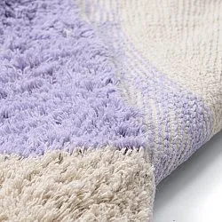 Okrągły dywan - Amira Natural Cotton Shaggy (fioletowy/beżowy)