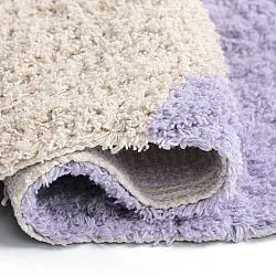 Dywany shaggy - Amira Natural Cotton Shaggy (fioletowy/beżowy)