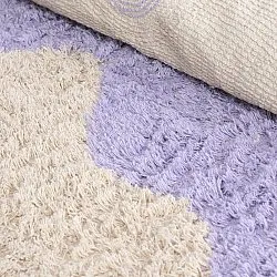 Okrągły dywan - Amira Natural Cotton Shaggy (fioletowy/beżowy)