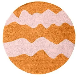 Okrągły dywan - Amira Natural Cotton Shaggy (pomarańczowy/różowy)