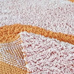 Okrągły dywan - Amira Natural Cotton Shaggy (pomarańczowy/różowy)