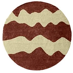 Okrągły dywan - Amira Natural Cotton Shaggy (czerwony/beżowy)