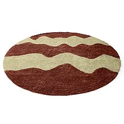 Okrągły dywan - Amira Natural Cotton Shaggy (czerwony/beżowy)