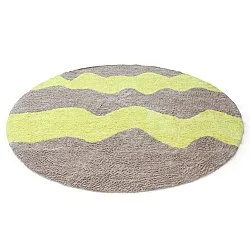 Okrągły dywan - Amira Natural Cotton Shaggy (ciemnoszary/żółty)