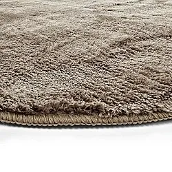 Owalny dywan shaggy - Aranga Super Soft Fur (brązowy)