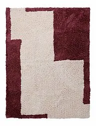 Dywany shaggy - Begur Natural Cotton Shaggy (złamana biel/bordowy)