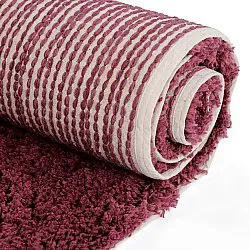 Dywany shaggy - Begur Natural Cotton Shaggy (złamana biel/bordowy)