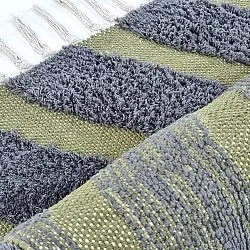 Dywany shaggy - Callista Natural Cotton Shaggy (czarny/zielony)