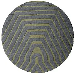 Okrągły dywan - Callista Natural Cotton Shaggy (czarny/zielony)